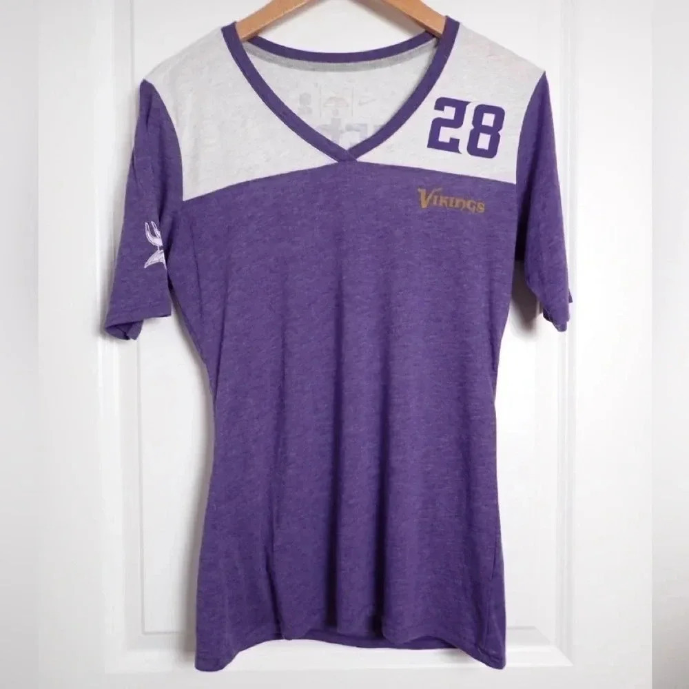 Nike NFL Minnesota Vikings #28 Adrian Peterson Purple Jersey Style Tee size M